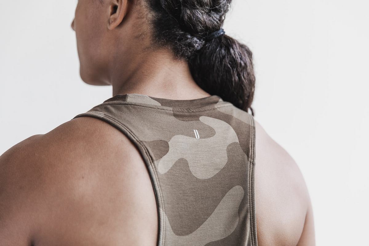 Nobull High-Neck Women's Tank Tops Dark Camo | Australia (ML3982)